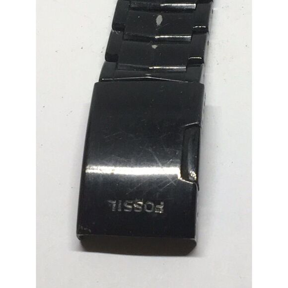Authentic Fossil Watch Links Parts Case Band 20mm Stainless Steel Black A702 - Picture 4 of 11